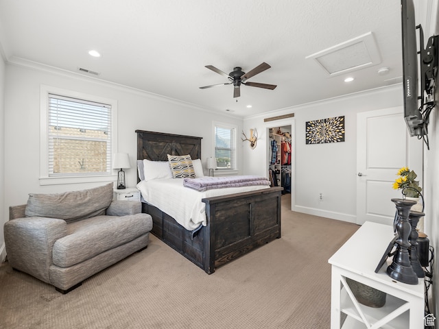 632 W 1460 S, Spanish Fork, UT 84660 - carpeted bedroom with a spacious closet, a closet, ceiling fan, and multiple windows