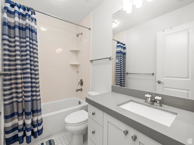 632 W 1460 S, Spanish Fork, UT 84660 - full bathroom with shower / bath combination with curtain, oversized vanity, toilet, and tile floors