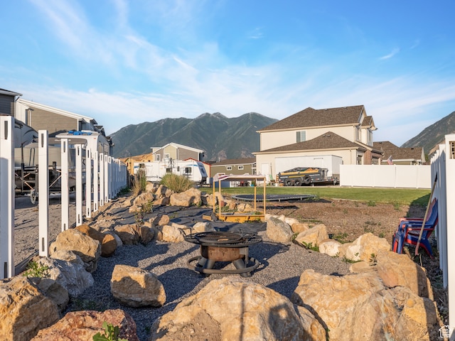 632 W 1460 S, Spanish Fork, UT 84660 - view of yard featuring a fire pit and a mountain view