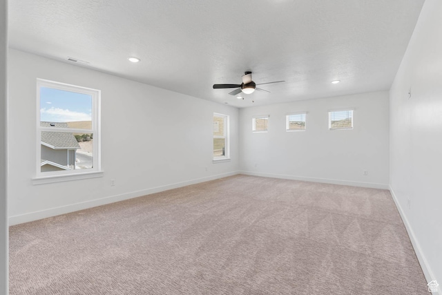 1208 W View Dr S, Santaquin, UT 84655 - empty room with a ceiling fan, light colored carpet, and recessed lighting