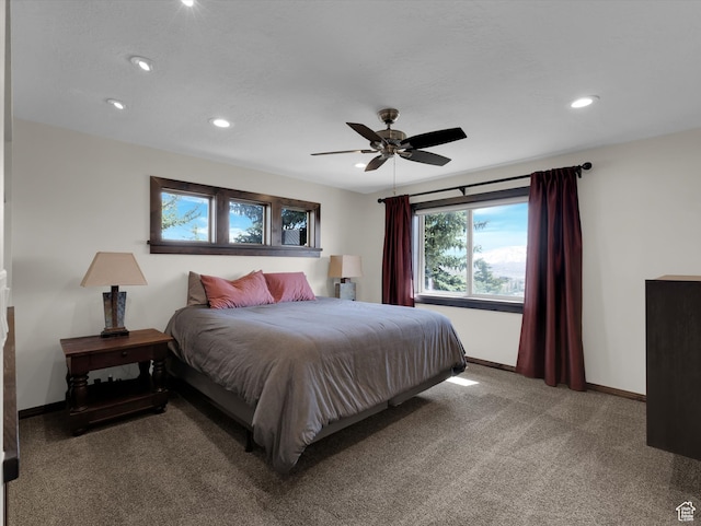 1271 E Oakridge Rd S, Park City, UT 84098 - bedroom with carpet, ceiling fan, baseboards, and recessed lighting