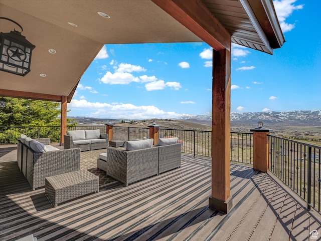 1271 E Oakridge Rd S, Park City, UT 84098 - deck featuring a mountain view and an outdoor living space