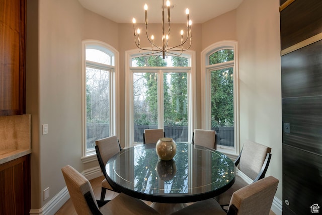 2227 E 5340 S, Holladay, UT 84117 - dining space with a notable chandelier and baseboards