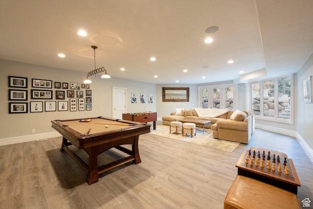 2227 E 5340 S, Holladay, UT 84117 - playroom featuring pool table, recessed lighting, and wood finished floors