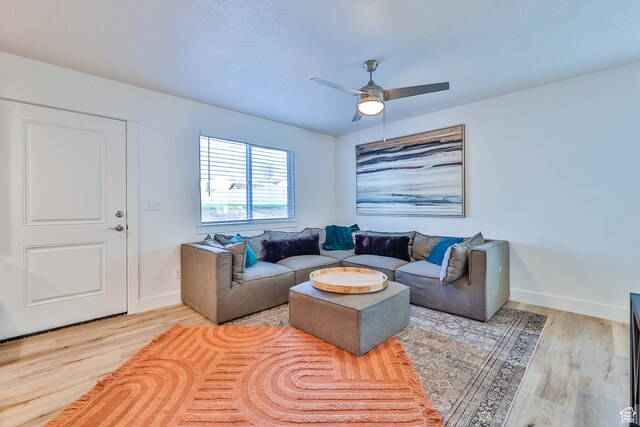 112 E 730 N Unit 102, Tooele, UT 84074 - living room featuring ceiling fan and light hardwood / wood-style flooring