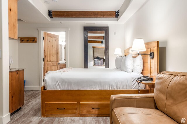 bedroom featuring light hardwood / wood-style flooring