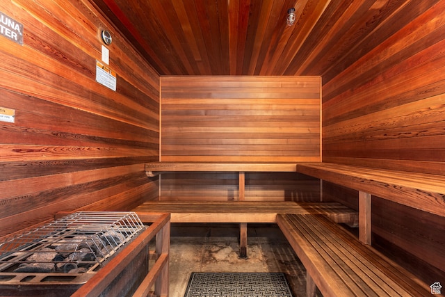 view of sauna