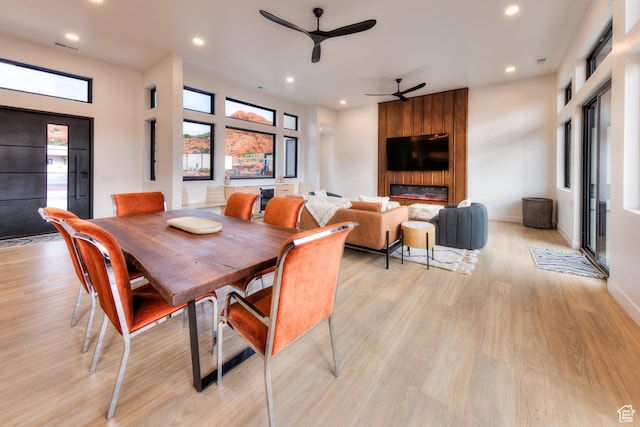 2194 Salida Del Sol, Moab, UT 84532 - dining space featuring recessed lighting, light wood finished floors, baseboards, and ceiling fan