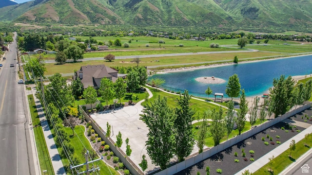 340 E Maple St, Mapleton, UT 84664 - birds eye view of property with a water and mountain view