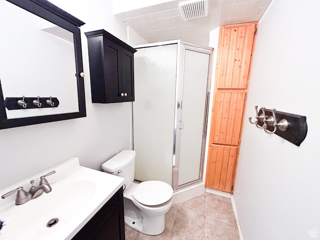 764 W 1275 N, Farmington, UT 84025 - bathroom featuring tile flooring, toilet, vanity, and a shower with shower door