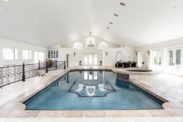 533 N Left Fork Hobble Creek Cyn, Springville, UT 84663 - view of swimming pool with a notable chandelier and an indoor hot tub