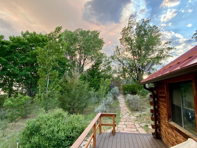 view of deck at dusk