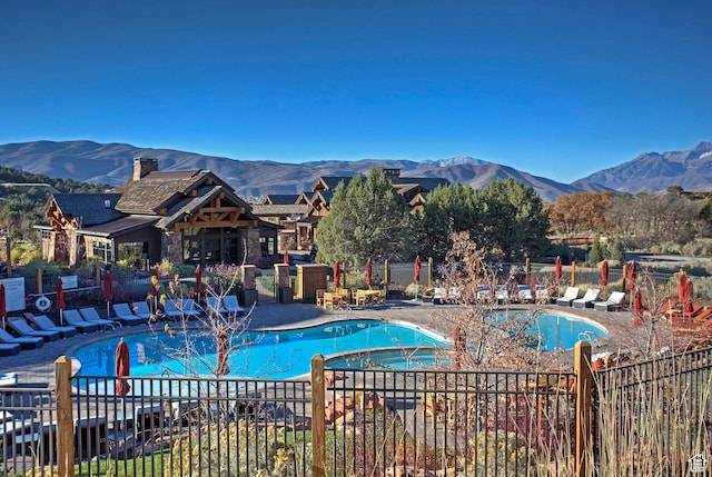 1905 E Kings Peak Cir, Heber City, UT 84032 - pool featuring fence and a mountain view