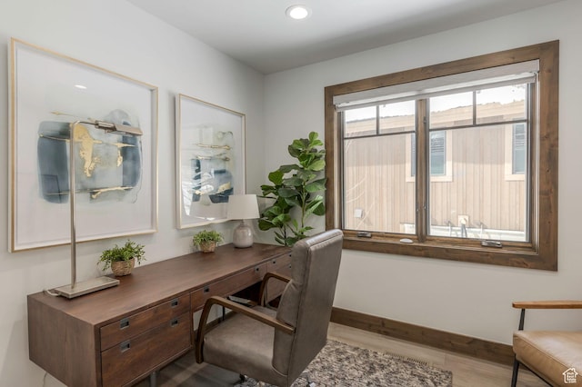 1905 E Kings Peak Cir, Heber City, UT 84032 - office area with light wood-style floors and baseboards