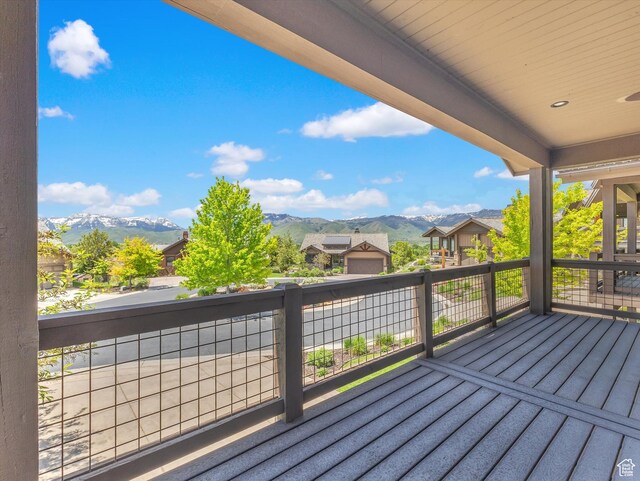 1707 E Kings Peak Cir N, Heber City, UT 84032 - deck featuring a mountain view and a residential view