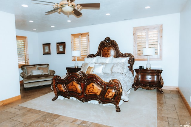 493 N 12500 W, Bluebell, UT 84007 - bedroom with ceiling fan and light tile flooring