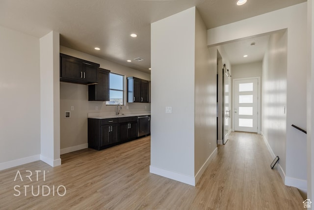 2086 W 320 S, Hurricane, UT 84737 - kitchen with dishwasher, a sink, light wood-type flooring, light countertops, and recessed lighting