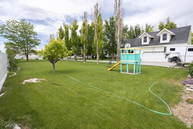 view of yard featuring a playground