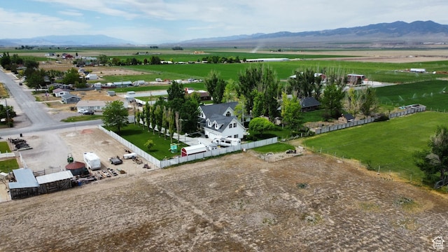 aerial view with a rural view and a mountain view