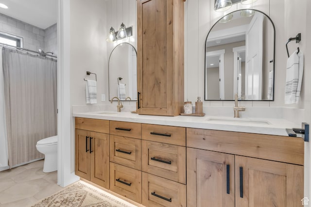 1429 S Hallam Rd Unit 2, Francis, UT 84036 - bathroom featuring tile flooring, toilet, vanity with extensive cabinet space, and dual sinks