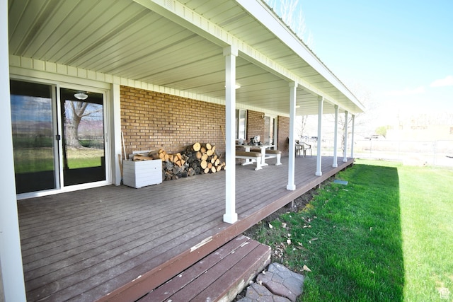 75 E 300 N, Glenwood, UT 84730 - wooden terrace featuring a lawn
