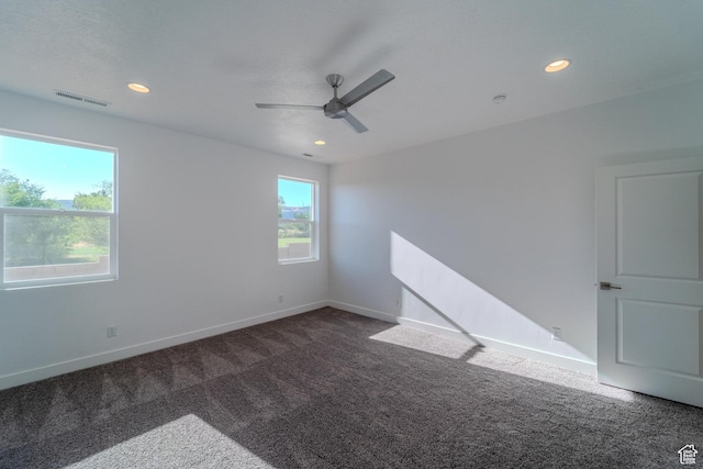 723 S 1220 W Unit 34, Hurricane, UT 84737 - carpeted empty room with visible vents, baseboards, ceiling fan, and recessed lighting