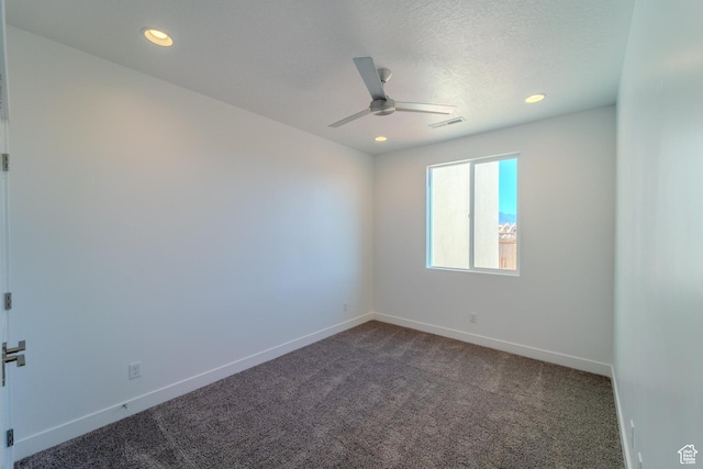 723 S 1220 W Unit 34, Hurricane, UT 84737 - spare room with ceiling fan, recessed lighting, visible vents, baseboards, and dark colored carpet