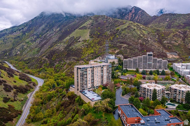 875 S Donner Way Unit 1203, Salt Lake City, UT 84108 - birds eye view of property with a mountain view
