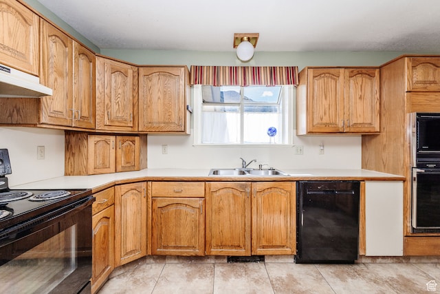 1560 E 1580 N, Logan, UT 84341 - kitchen featuring sink, light tile floors, and black appliances