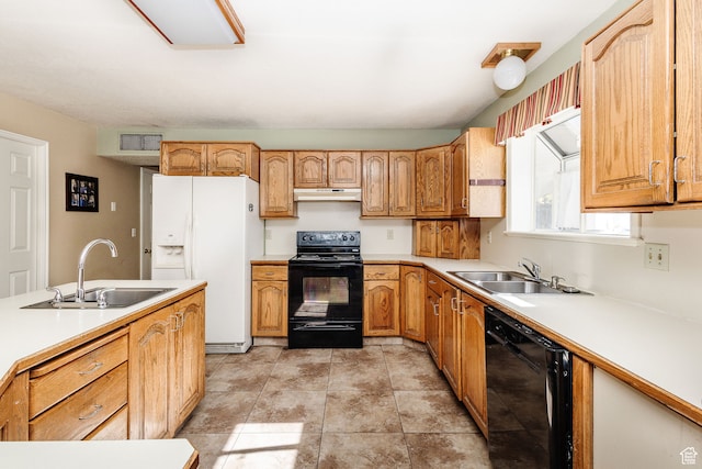 1560 E 1580 N, Logan, UT 84341 - kitchen featuring light tile floors, black appliances, and sink