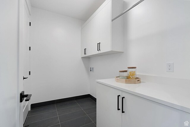 400 S Moki Dr Unit I-1, Kanab, UT 84741 - laundry room with cabinet space, dark tile patterned flooring, and washer hookup