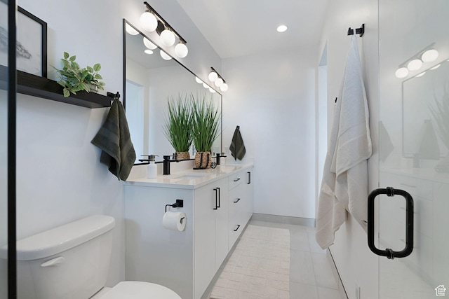 400 S Moki Dr Unit I-1, Kanab, UT 84741 - full bath featuring double vanity, tile patterned flooring, recessed lighting, and a shower