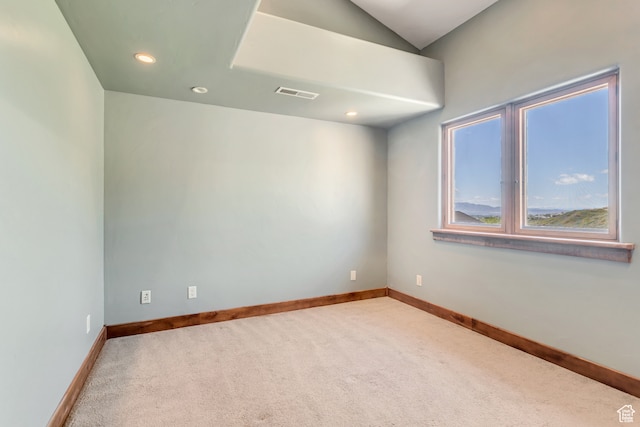 4345 W Stoneybrook Cir, Alpine, UT 84004 - spare room with vaulted ceiling and carpet