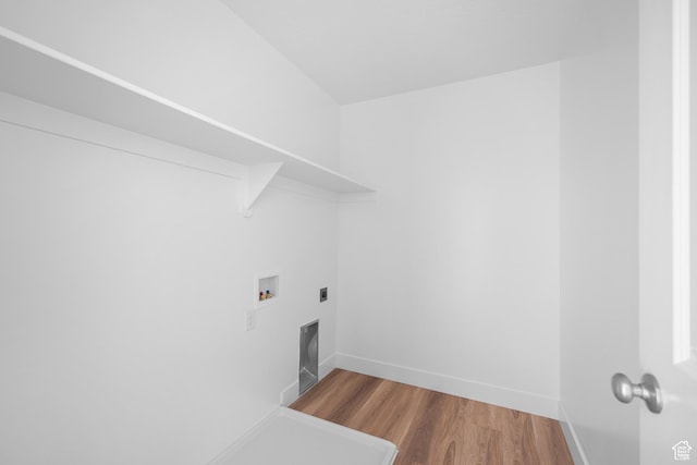 1698 S Marigold Unit 242, Santaquin, UT 84655 - laundry area with hookup for a washing machine, light wood-type flooring, hookup for an electric dryer, and baseboards