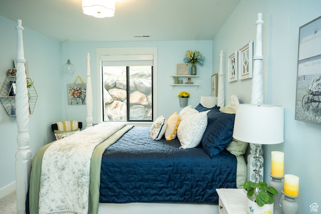 bedroom with visible vents