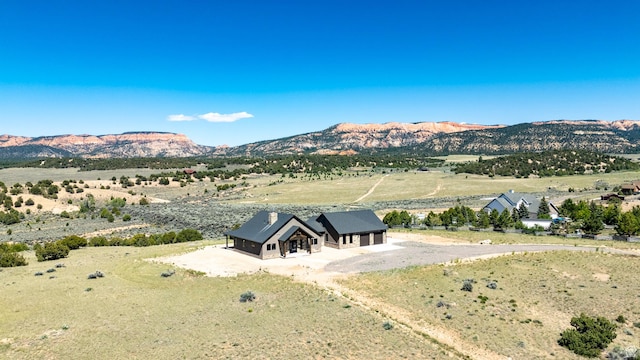 aerial view featuring a mountain view