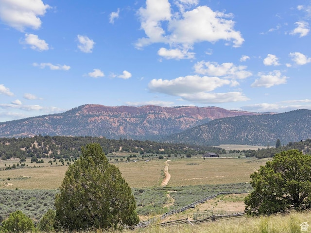 mountain view with a rural view