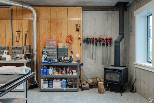 2586 N Whispering Springs Hollow Rd Unit 20, Heber City, UT 84032 - basement with a wood stove