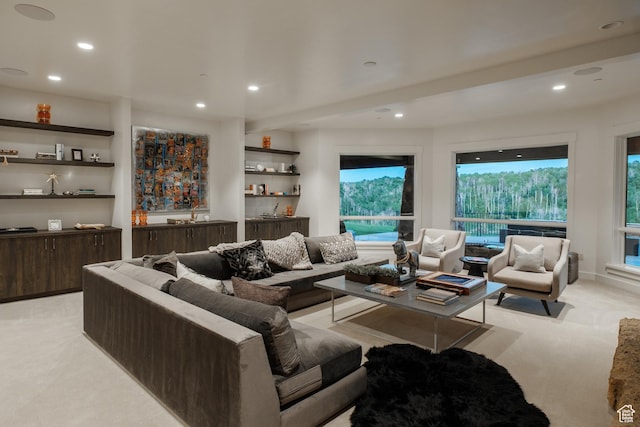 2586 N Whispering Springs Hollow Rd Unit 20, Heber City, UT 84032 - living room with light carpet, recessed lighting, and plenty of natural light