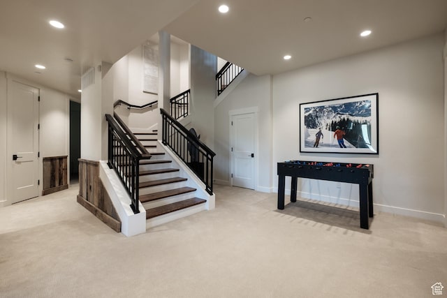 2586 N Whispering Springs Hollow Rd Unit 20, Heber City, UT 84032 - stairs with carpet and recessed lighting