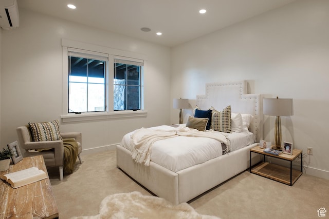 2586 N Whispering Springs Hollow Rd Unit 20, Heber City, UT 84032 - carpeted bedroom featuring a wall mounted air conditioner and recessed lighting