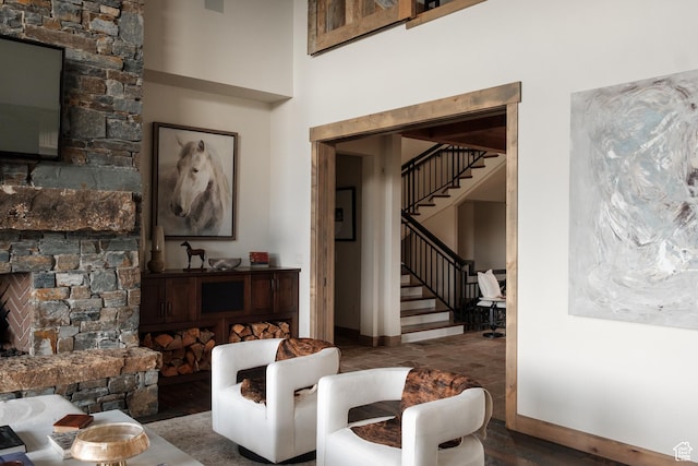 2586 N Whispering Springs Hollow Rd Unit 20, Heber City, UT 84032 - living area with stairway and wood finished floors