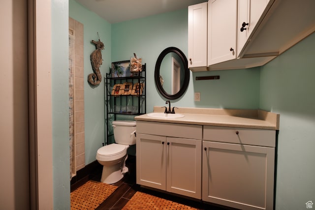 2120 N 2500 W, Vernal, UT 84078 - bathroom featuring a tile shower, tile flooring, toilet, and vanity