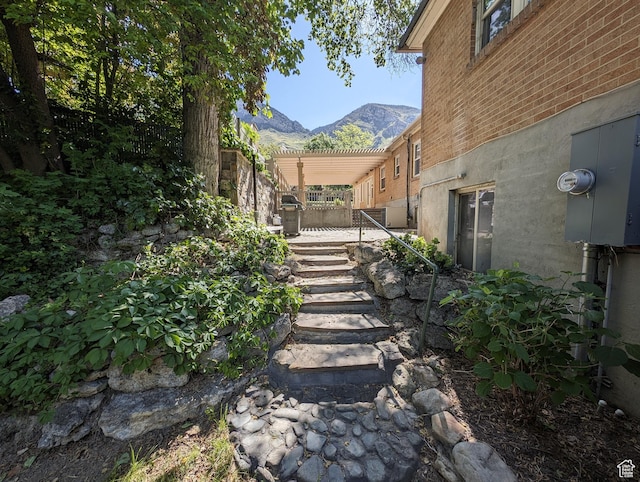 1235 E 820 N, Provo, UT 84606 - view of yard with a mountain view and a pergola