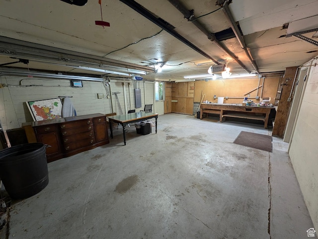 1235 E 820 N, Provo, UT 84606 - below grade area featuring a workshop area and electric panel