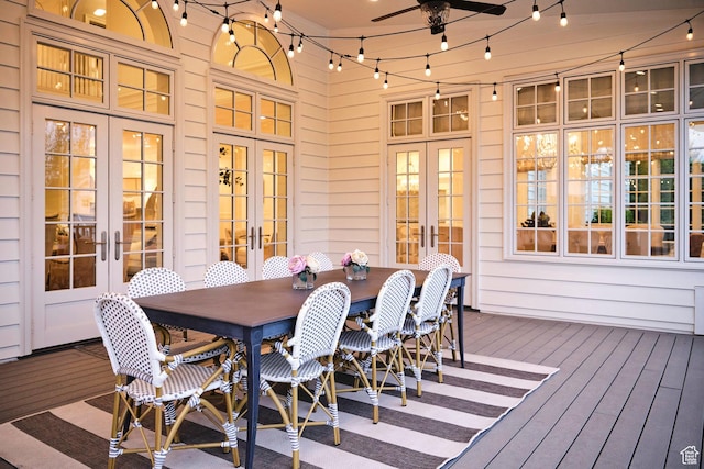 4250 S Camille St, Holladay, UT 84124 - wooden terrace featuring french doors and ceiling fan