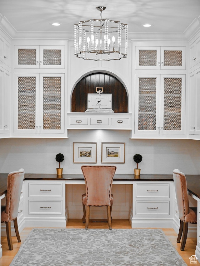 4250 S Camille St, Holladay, UT 84124 - office area featuring crown molding and built in desk