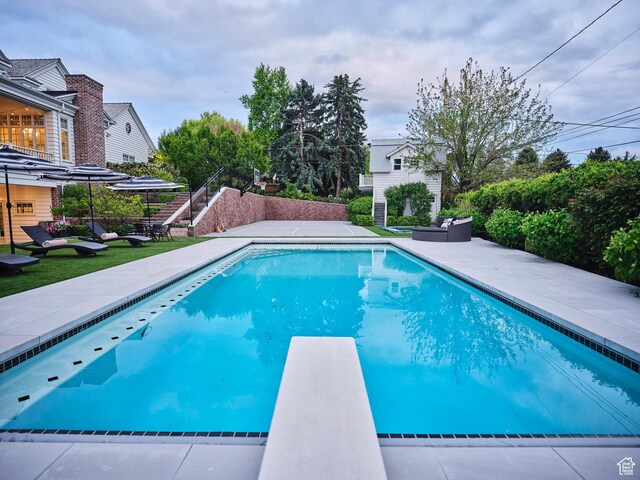 4250 S Camille St, Holladay, UT 84124 - view of swimming pool with a patio and a diving board