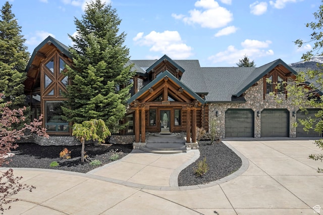 view of log-style house