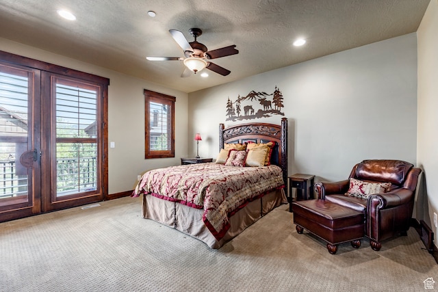 1621 E Abajo Peak Ct, Heber City, UT 84032 - bedroom featuring carpet flooring, ceiling fan, and a textured ceiling